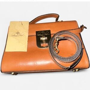 Patricia Nash Cognac Leather Satchel Crossbody
